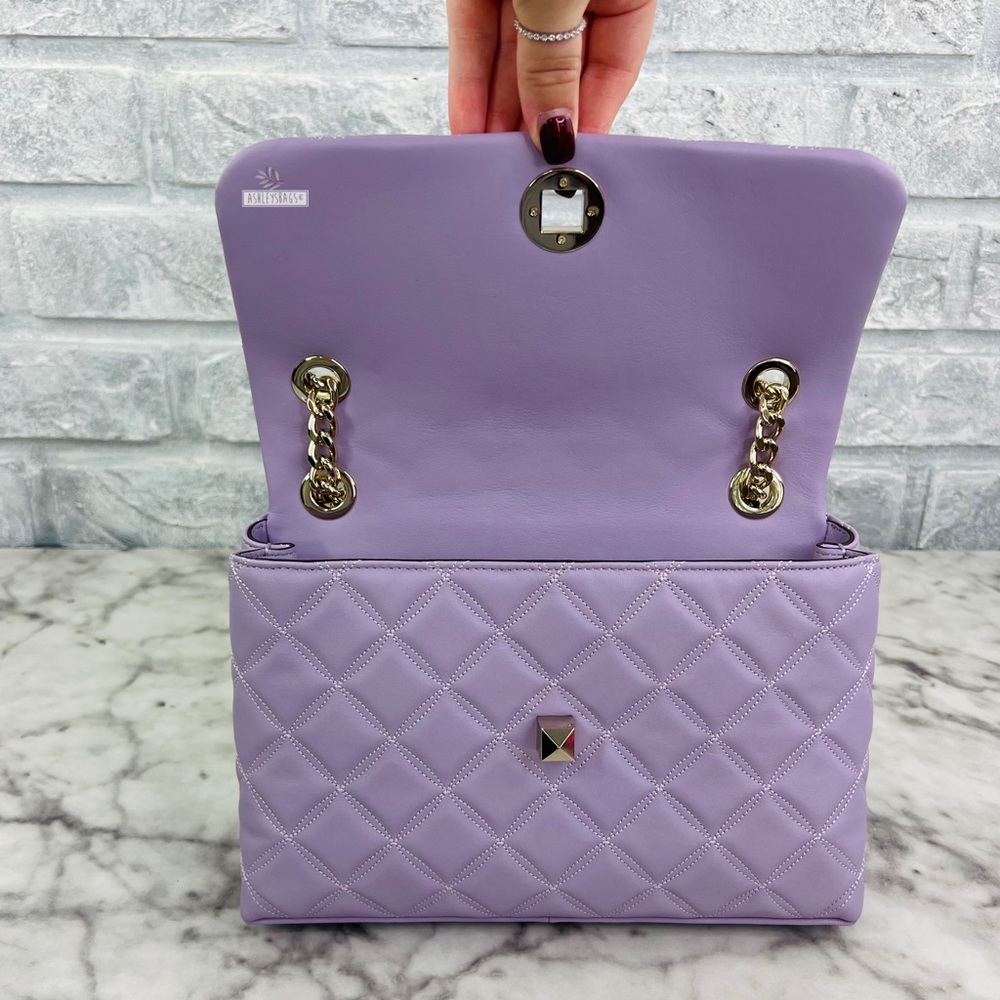 Kate Spade Natalia Quilted Leather Medium Flap Chain Shoulder Bag Crossbody - Picture 9 of 13